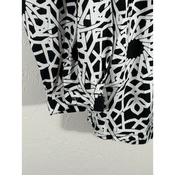 Escada Black & White Elegant Romantic Geo Print XS Women’s Button, Tie Blouse - Picture 5 of 12